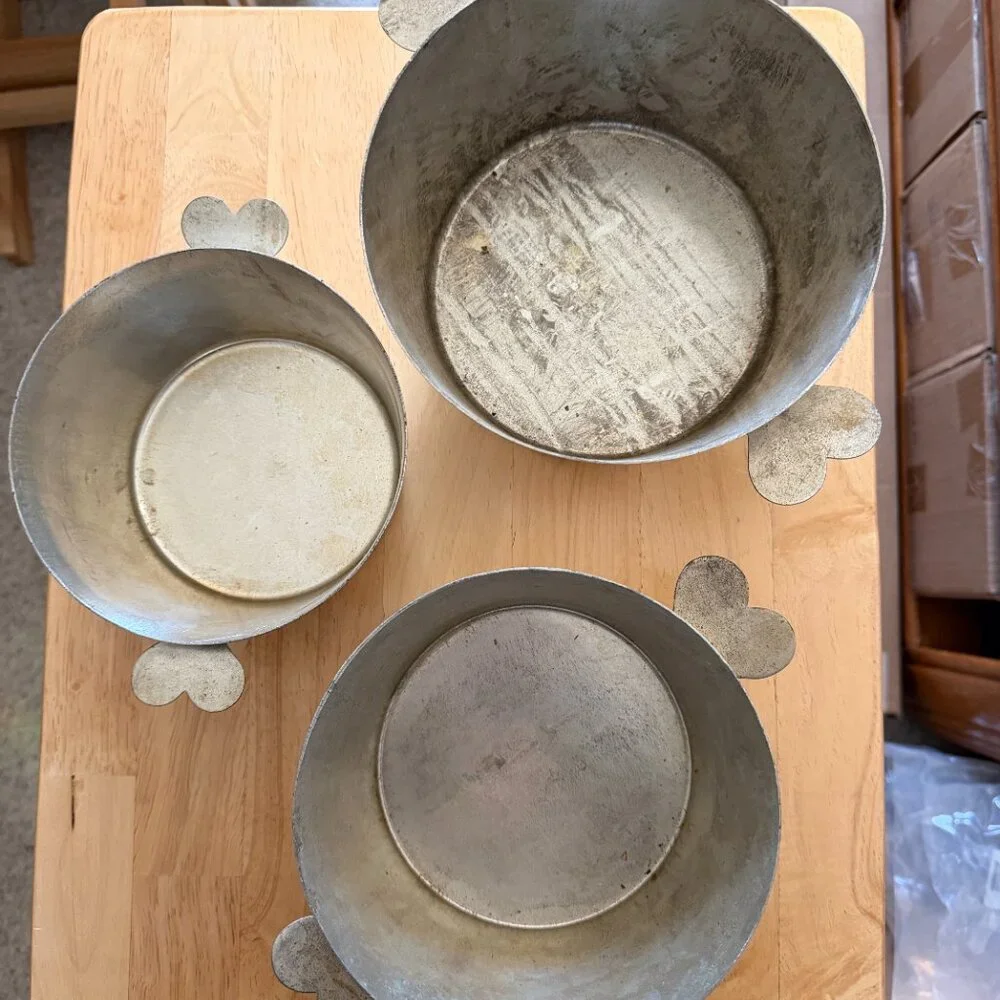 Vintage Charlotte Molds Set of 3 – Sizes 14, 16, 18 – Classic French Pastry Tins